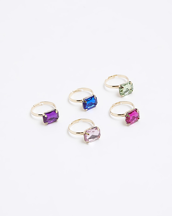 Multi colour rings 5 pack