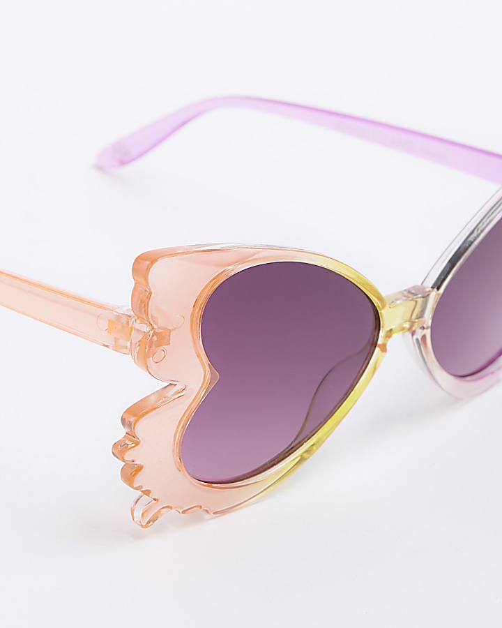 Mini girls pink ombre butterfly sunglasses