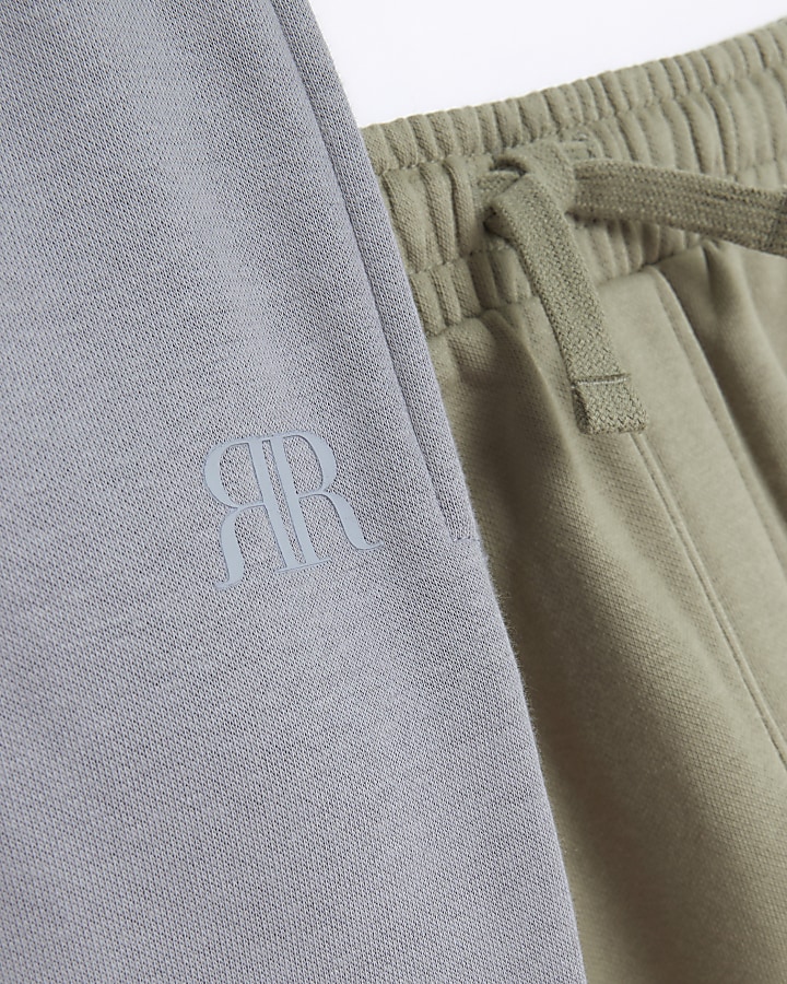 Boys khaki joggers 2 pack River Island