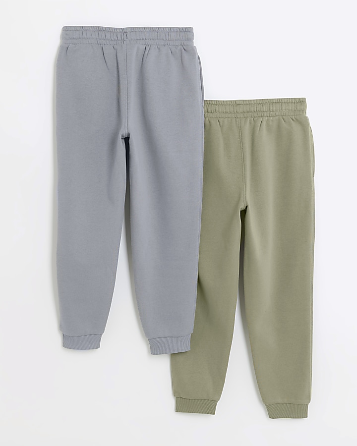 Boys khaki joggers 2 pack River Island