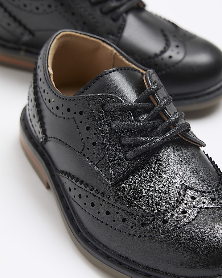 Mini boys black brogue smart shoes