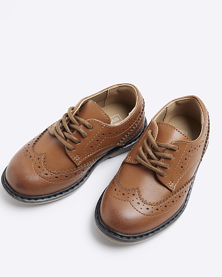 Mini boys brown brogue smart shoes