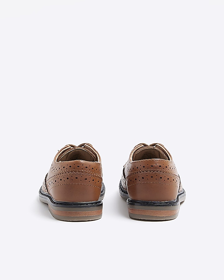 Mini boys brown brogue smart shoes