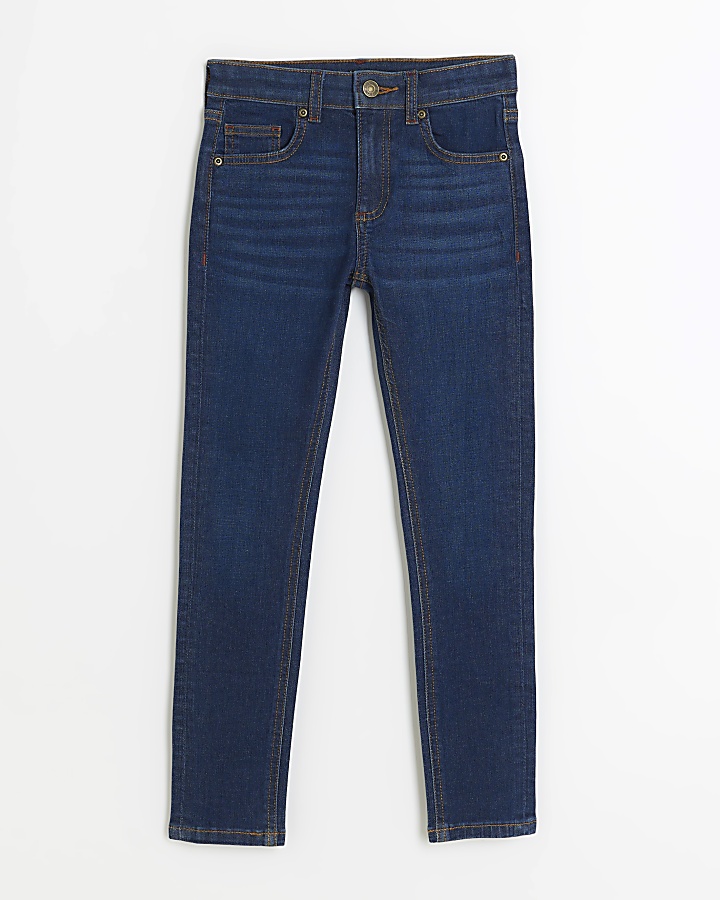 Boys blue skinny jeans | River Island