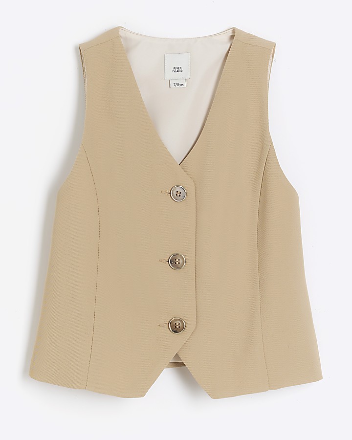 Girls beige waistcoat