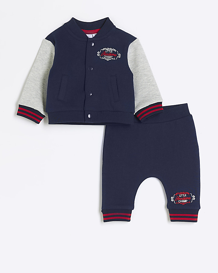 Baby boy navy handsome bomber set