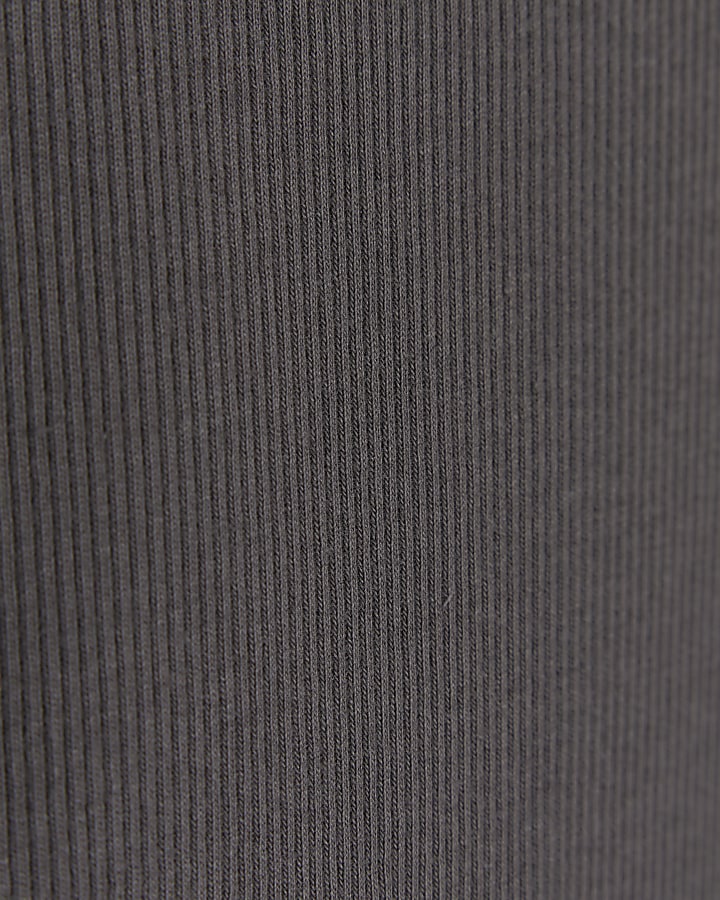 Mini girls grey frill long sleeve bodysuit