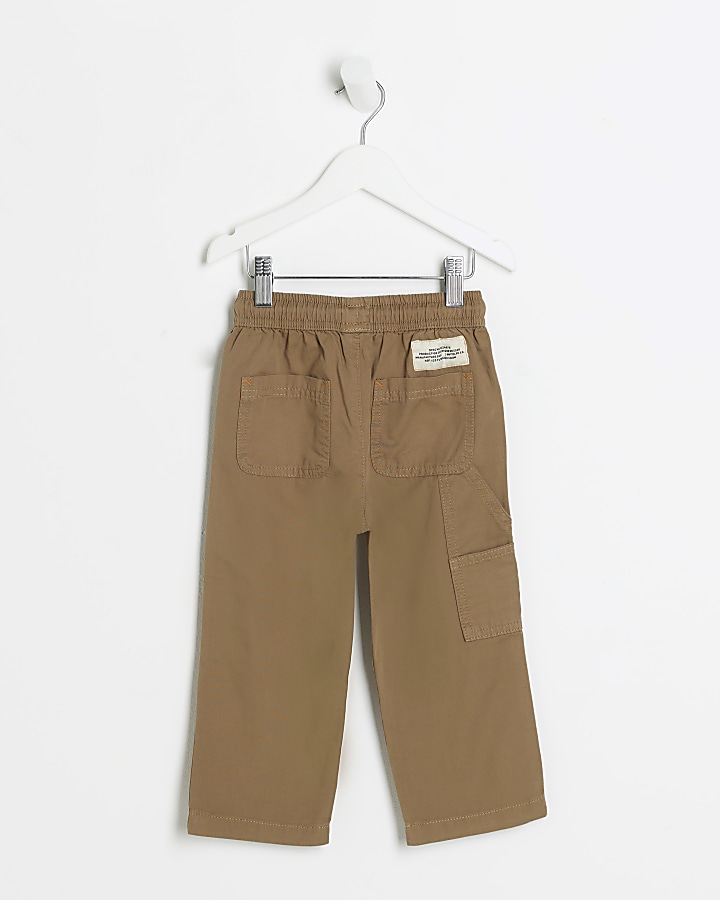 Mini boys brown utility carpenter trousers