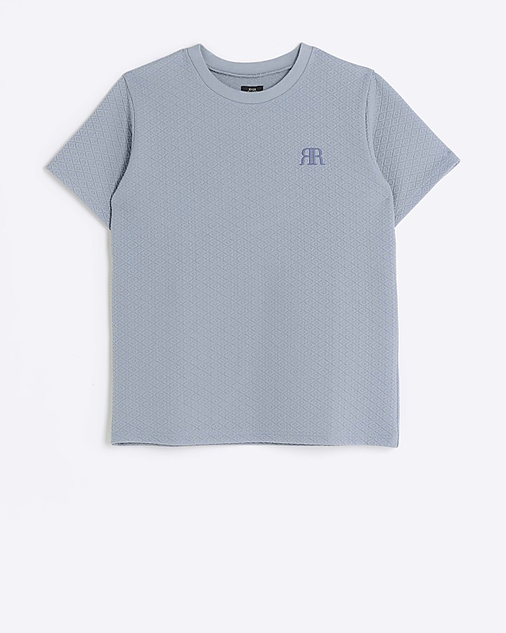 Boys blue textured t-shirt