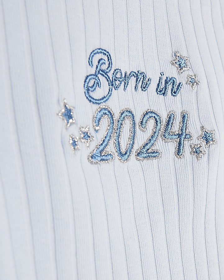 Baby boys blue born in 2024 babygrow set