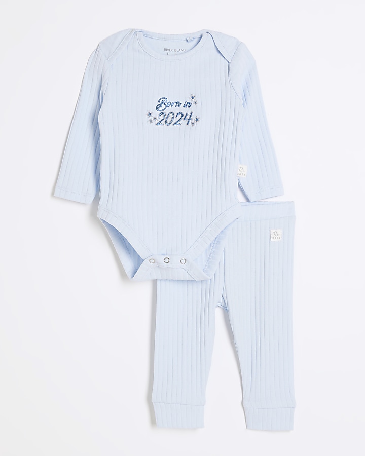 Baby boys blue born in 2024 babygrow set