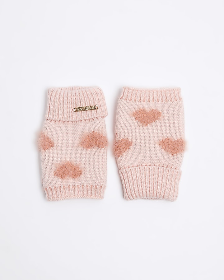 Mini Girls Pink Heart gloves