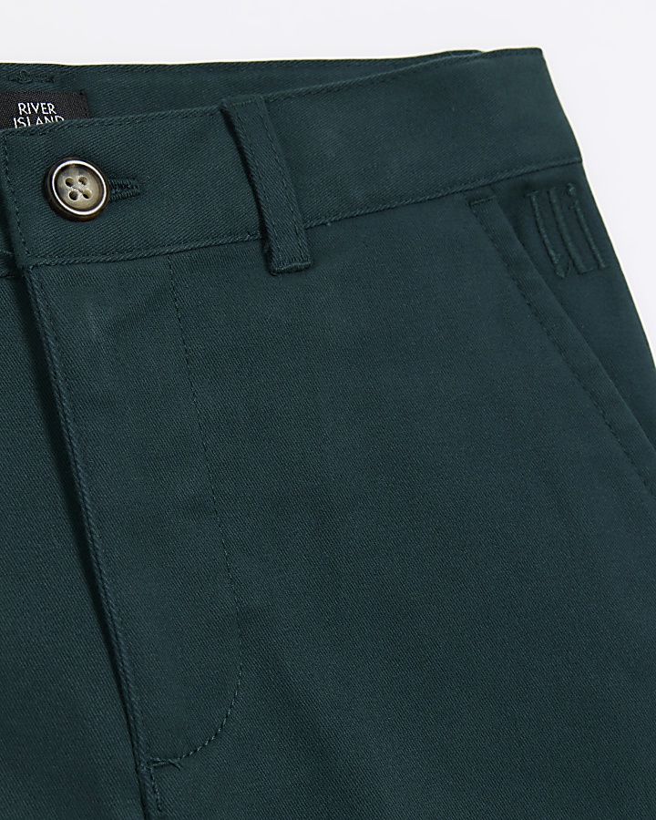 Boys green stretch chino trousers | River Island