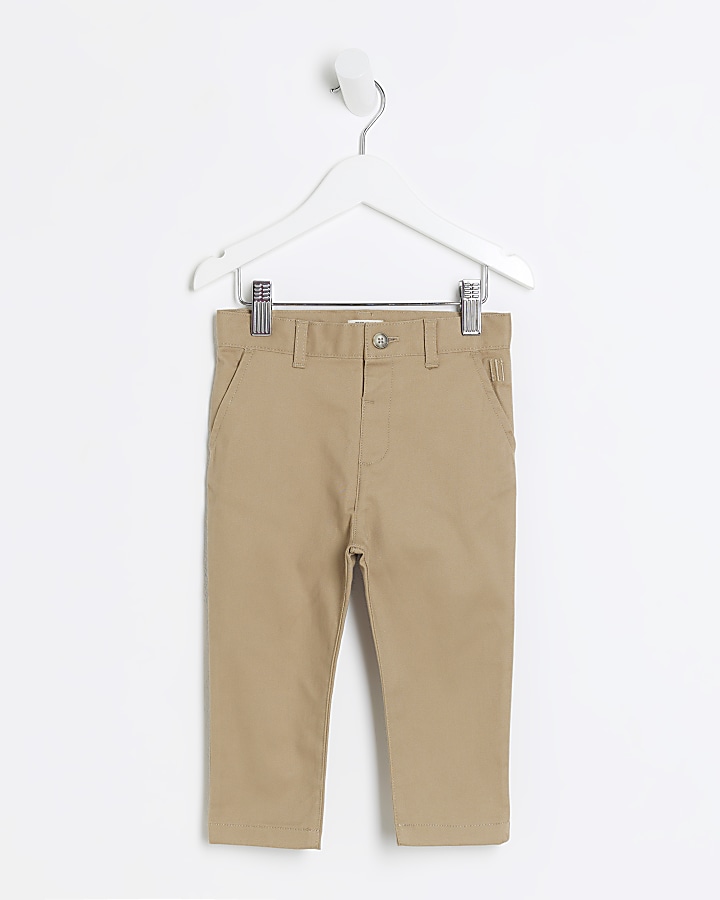 Mini boys brown smart chino trousers