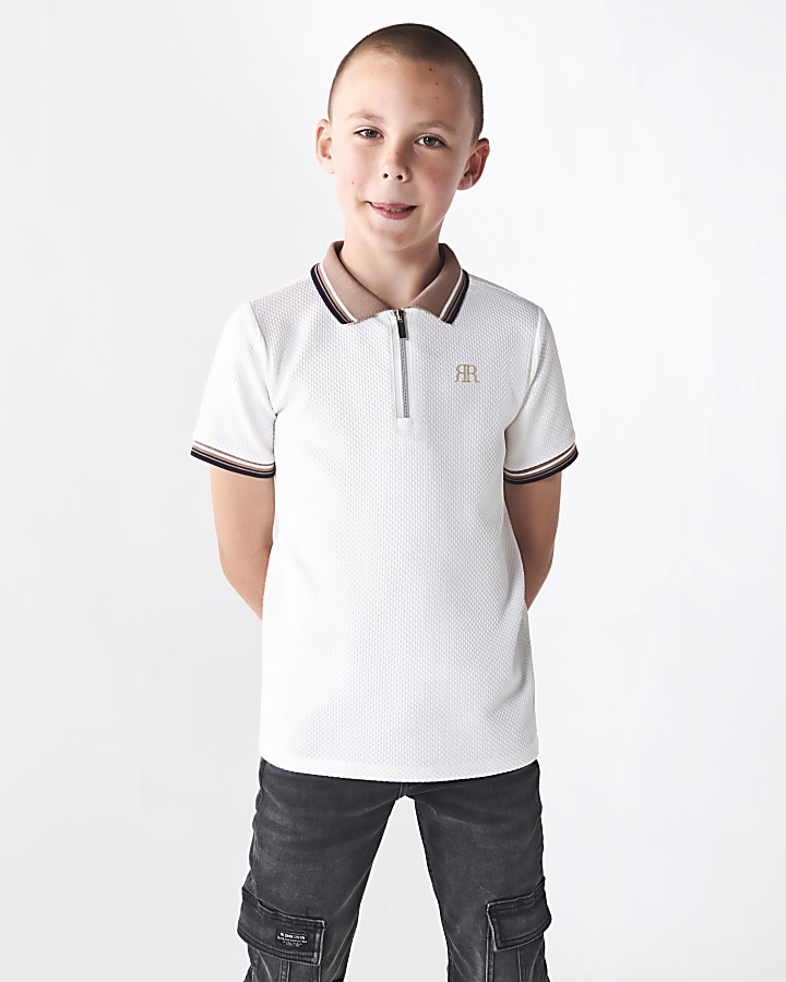 river island white polo shirt