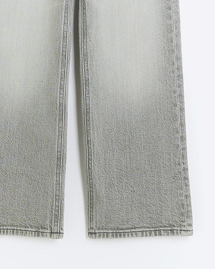 Girls grey straight leg jeans
