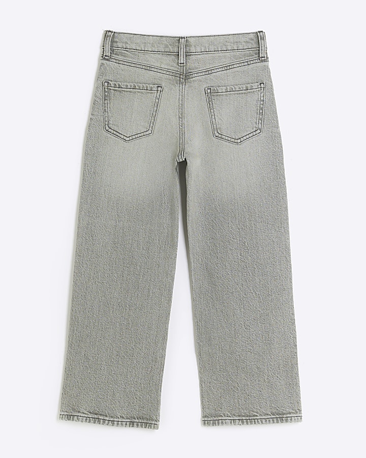 Girls grey straight leg jeans