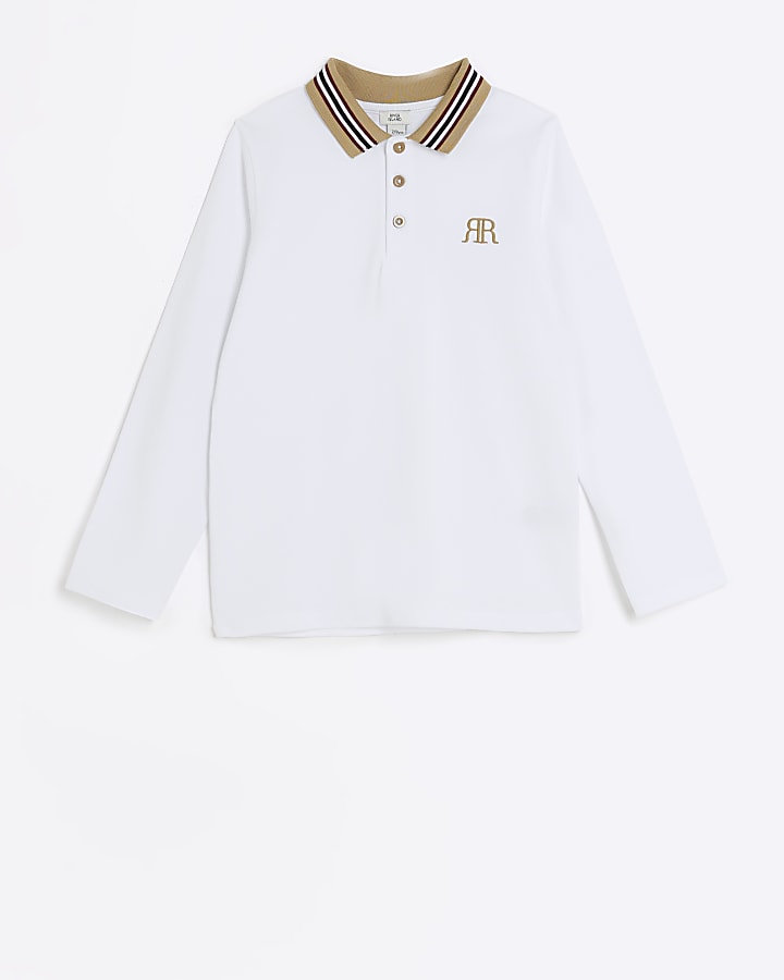 Long sleeve white outlet polo shirt boys