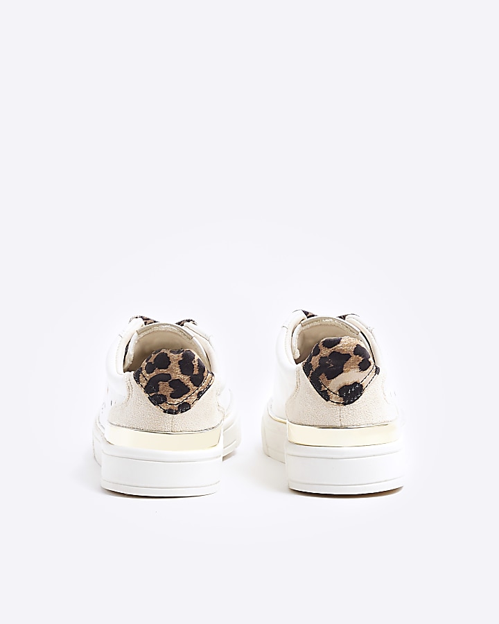 Girls white star lace up trainers | River Island