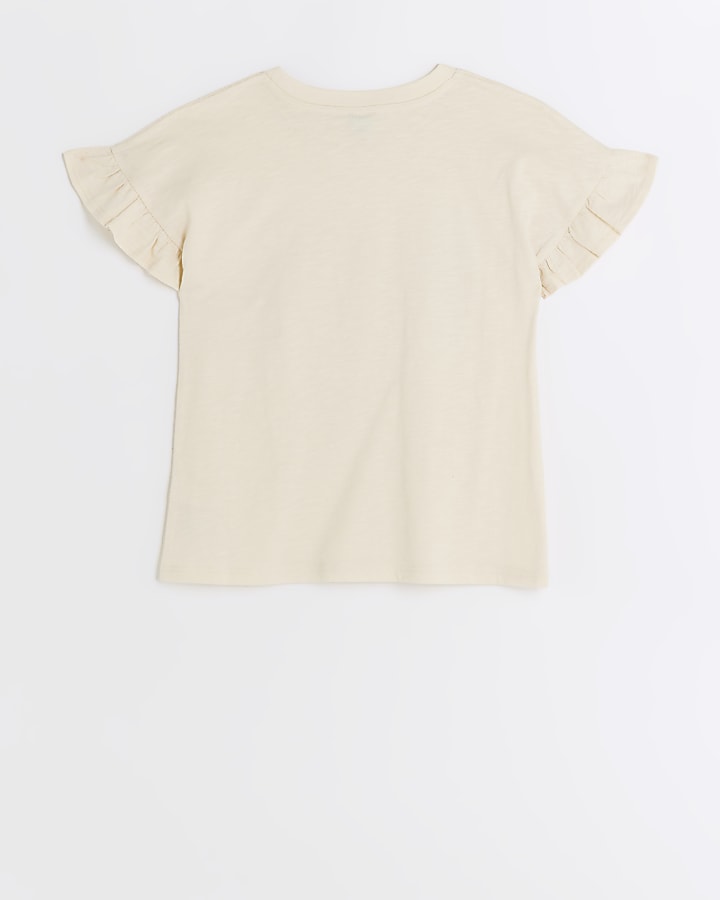 Girls stone sequin frill t-shirt | River Island