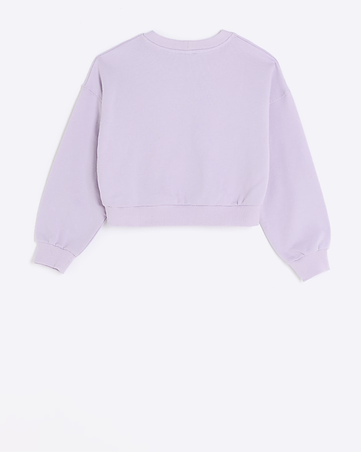 Girls purple sequin graphic sweatshirt
