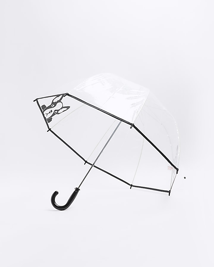 Girls black dog umbrella