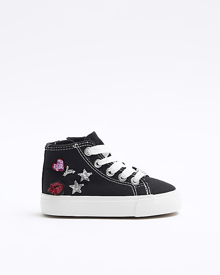 converse shoes for girls black high cut