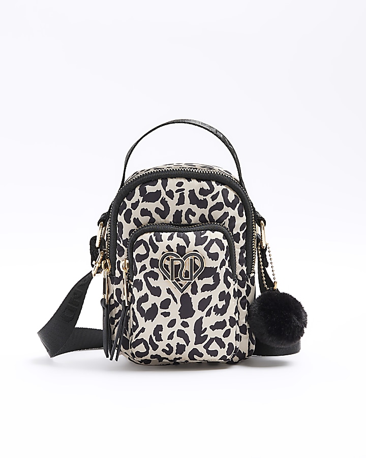 River island leopard online bag