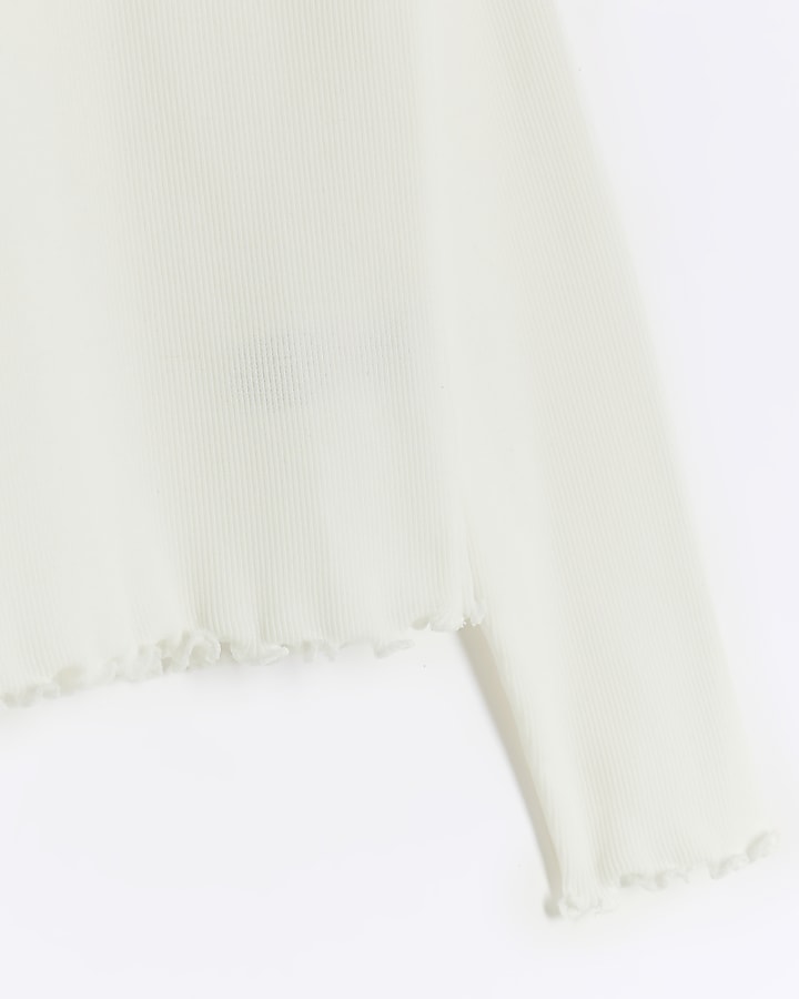 Girls cream corsage long sleeve top