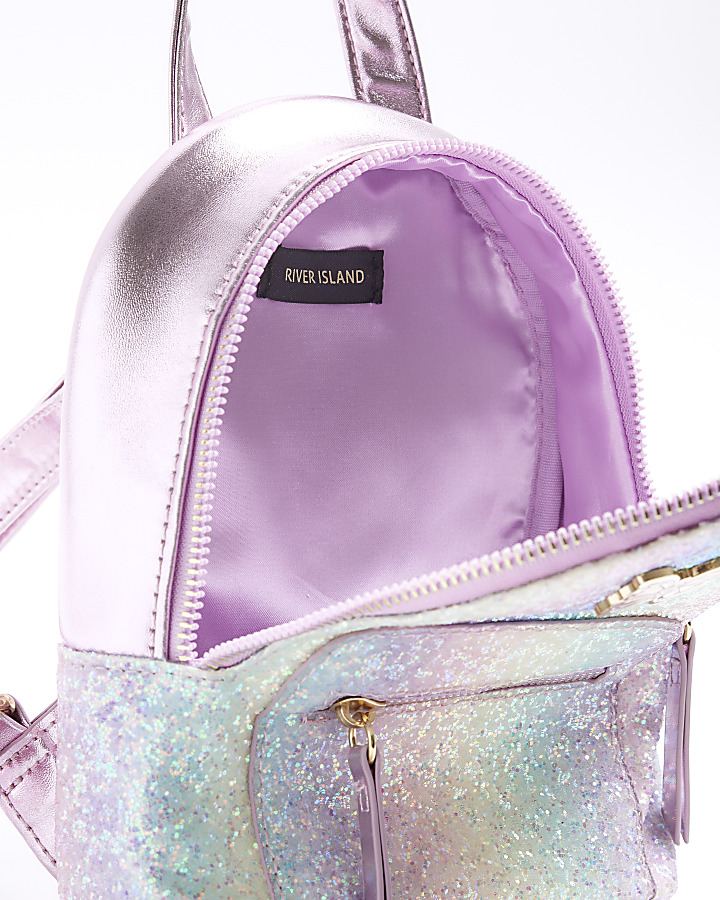 Girls pink glitter ombre backpack