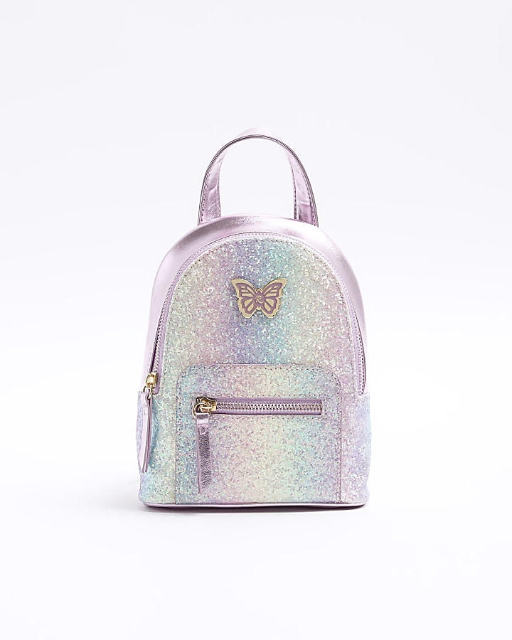 Girls pink glitter ombre backpack