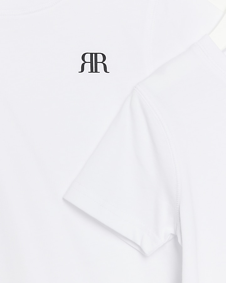 Mini boys white RI t-shirt 2 pack | River Island