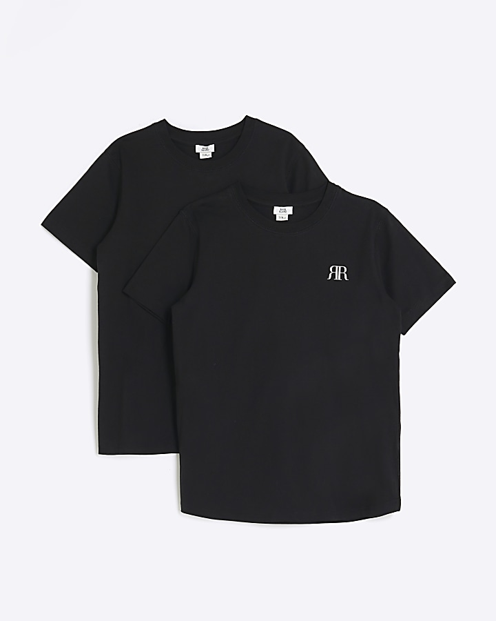 Boys black RI t-shirt 2 pack