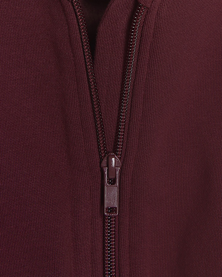 Mini boys red zip up hoodie | River Island