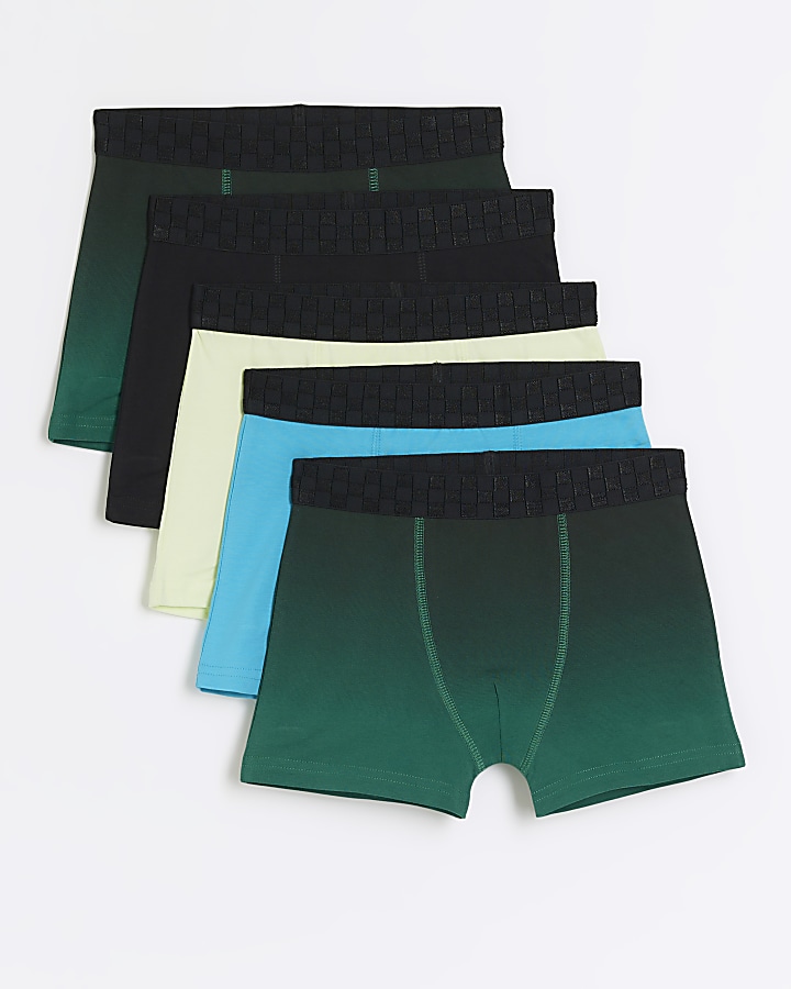 Boys green ombre boxers 5 pack