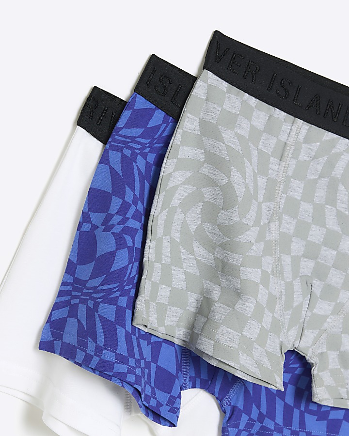 Boys blue check boxers 5 pack