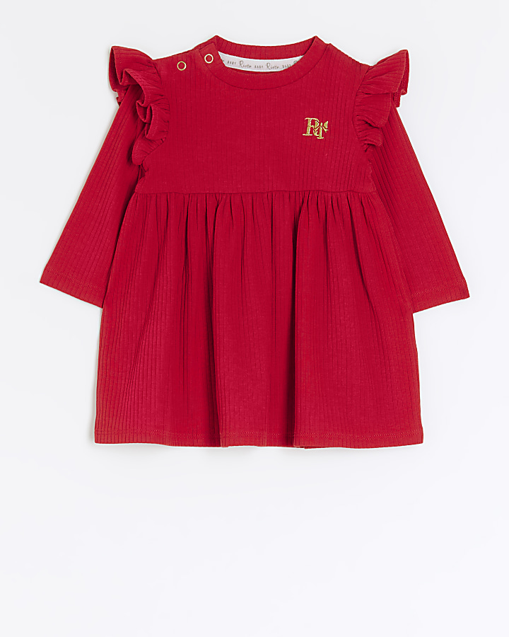 Baby girls red long sleeve dress