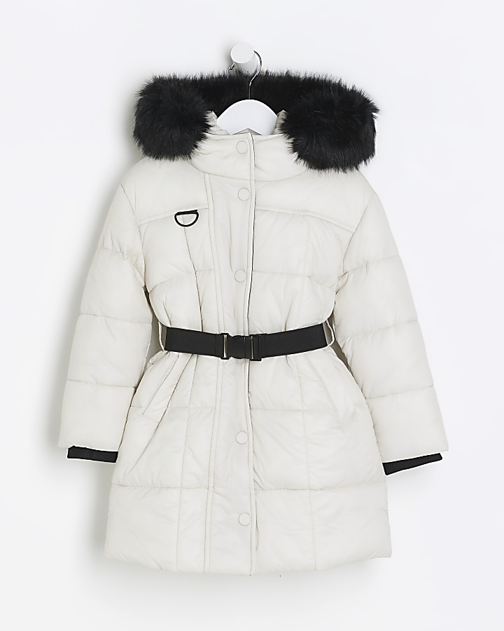 Girls faux fur hooded hot sale coat