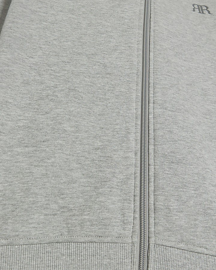 Grey zip up hoodie River Island