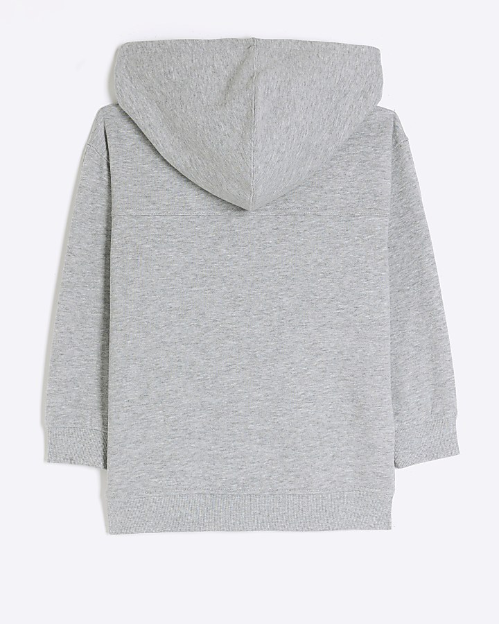 Grey zip up hoodie River Island