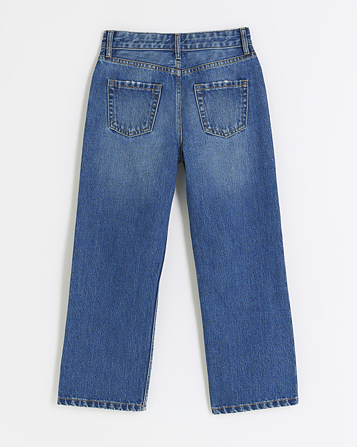 Girls blue straight leg jeans