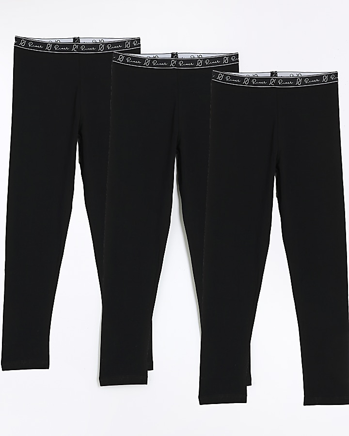 River Island Girls Ri Waistband Leggings - Black