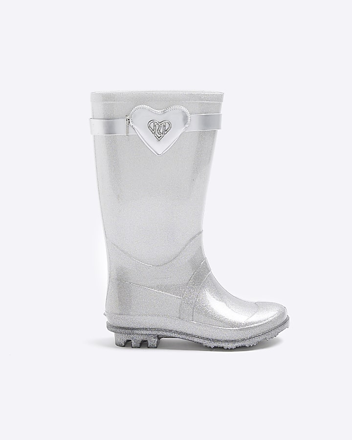 Silver sales wellington boots