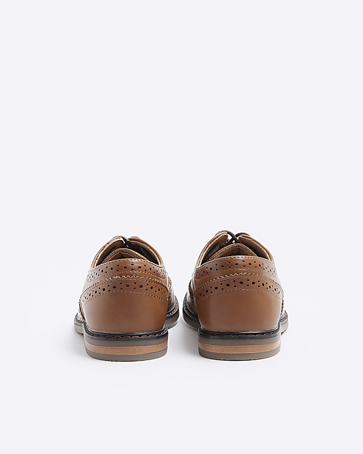 Boys brown brogue smart shoes