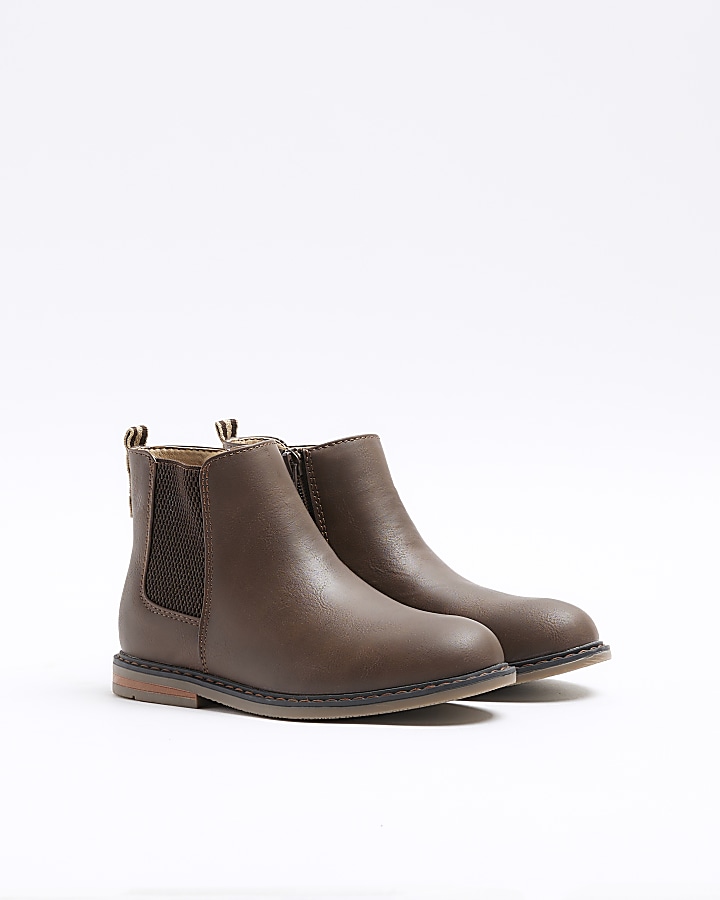 Boys brown Chelsea boots River Island