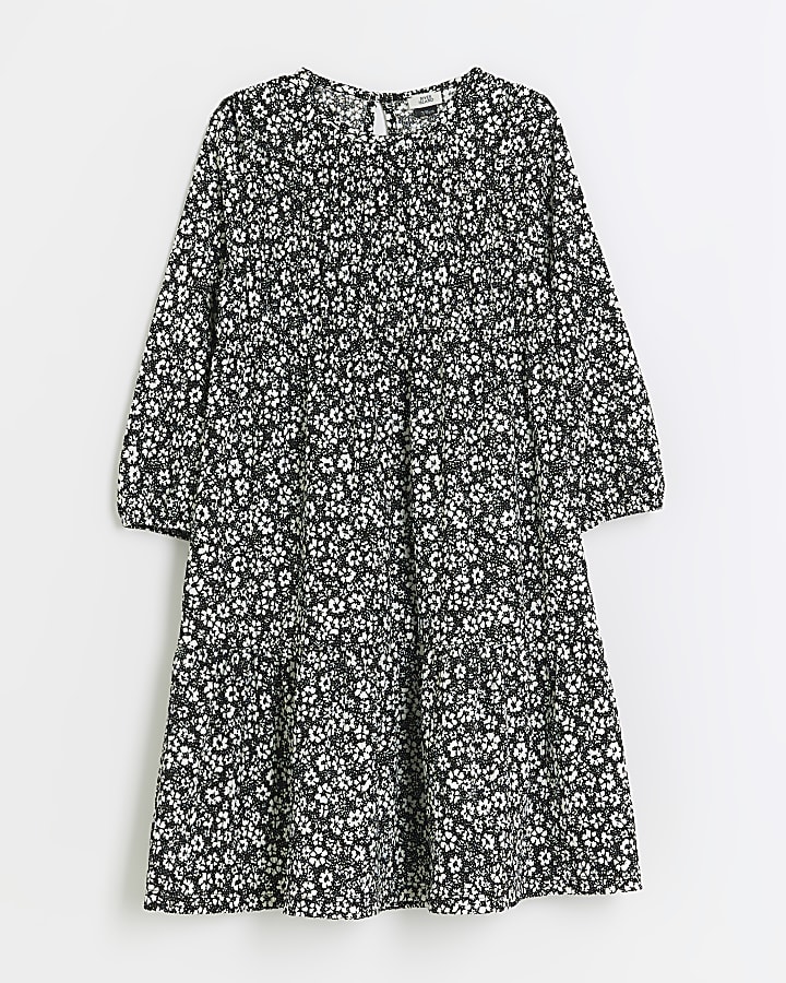 River island store black floral dress