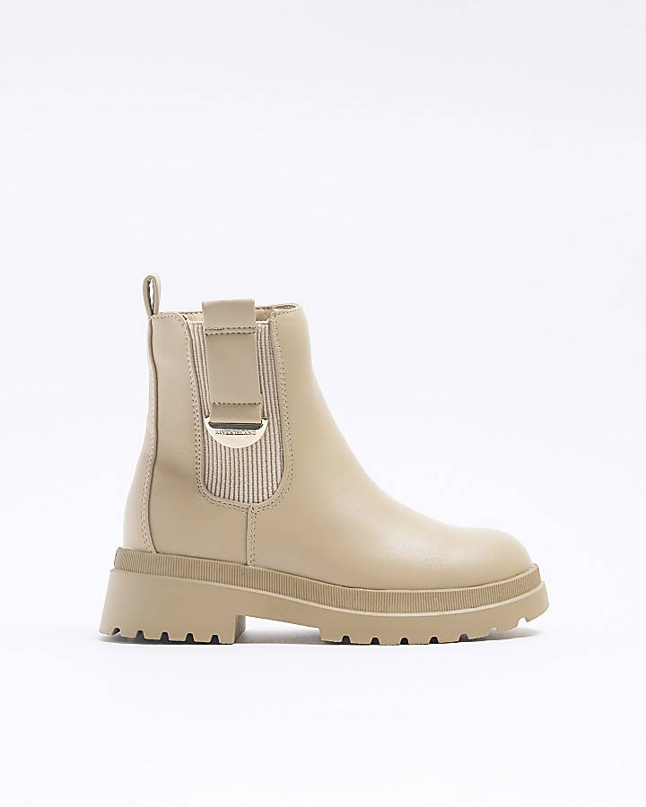 Girls beige Chelsea boots | River Island