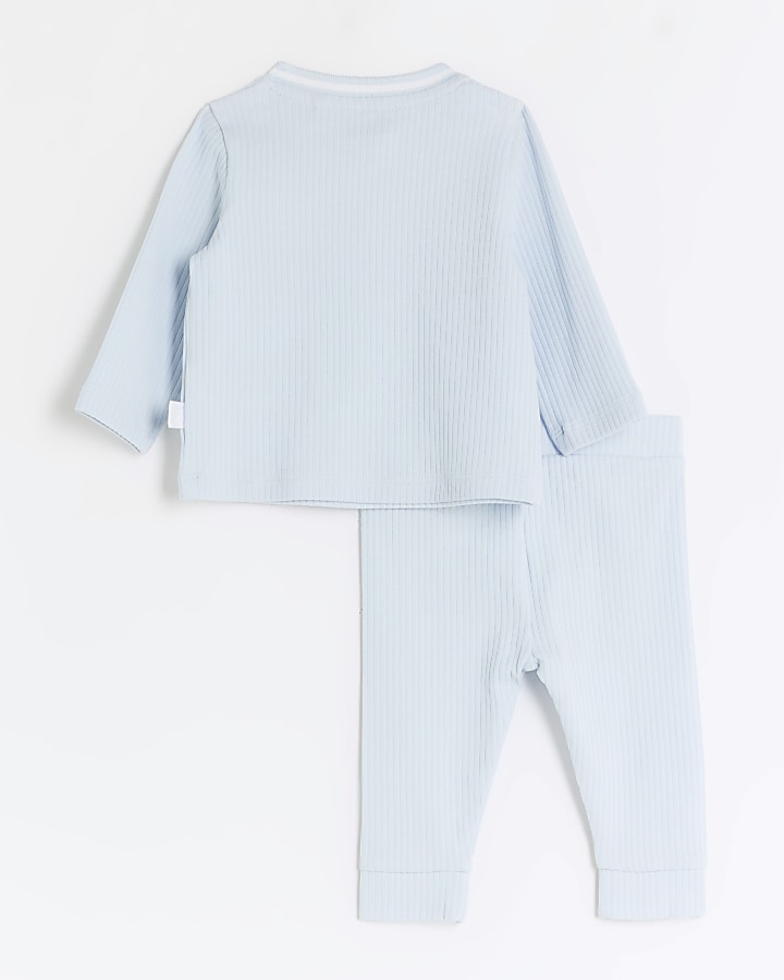 Baby boys Blue Ribbed Outfit