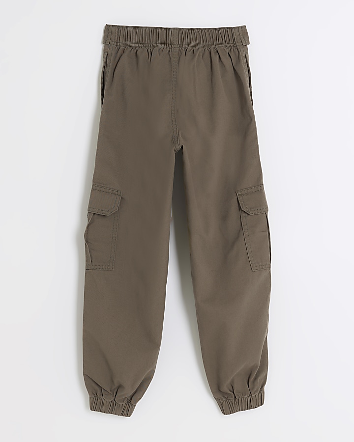 Girls khaki belted cargo trousers | River Island
