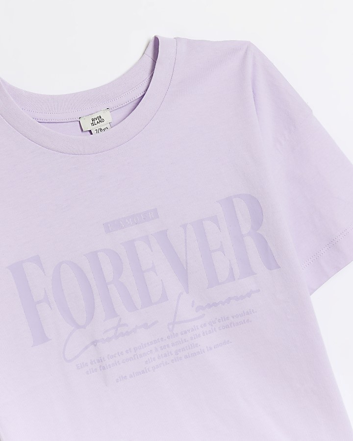 Girls purple graphic print t-shirt